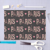 Papier Mousseline Tour Eiffel rose Paris Fleurs Capitale Française (Artisanat)