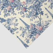 Papier Mousseline Tour Eiffel Toile Française De Jouy Découpage Bleu (Détail)