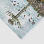 Papier Mousseline Tour européen d'oscillation d'aquarelle des (Détail)