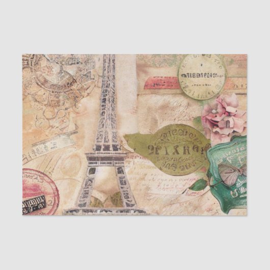 Papier Mousseline Tour française Effiel Retro (Recto)