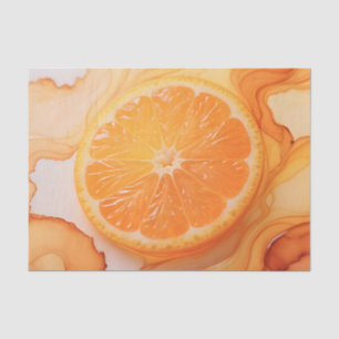 Papier Mousseline Tourbillon Citron Tranche d'Orange