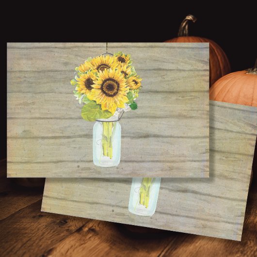 Papier Mousseline Tournesol Aquarelle Mason Jar Découpage rustique