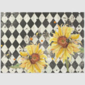 Papier Mousseline Tournesol avec abeilles Ephémère noire Découpage d (Recto)