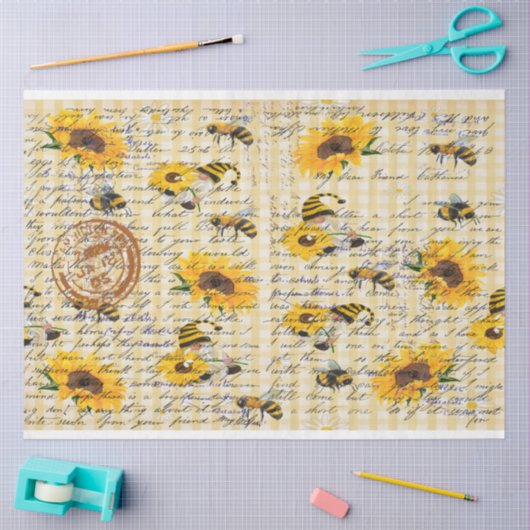 Papier Mousseline Tournesol Bee Gnome (Artisanat)