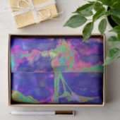 Papier Mousseline Tournesol bleu Abstrait | retro funky (Cadeau)