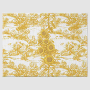 Papier Mousseline Tournesol Campagne Vintage Toile Jaune (7)