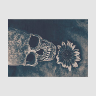Papier Mousseline Tournesol Crâne Cyanotype Vintage Gothique