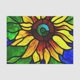 Papier Mousseline Tournesol de pays en verre teint rustique