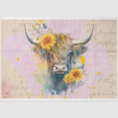 Papier Mousseline Tournesol de vache Highland 3 papier de découpage (Recto)