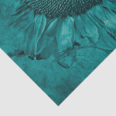 Papier Mousseline Tournesol géant Turquoise Bleu Vintage antique (Détail)