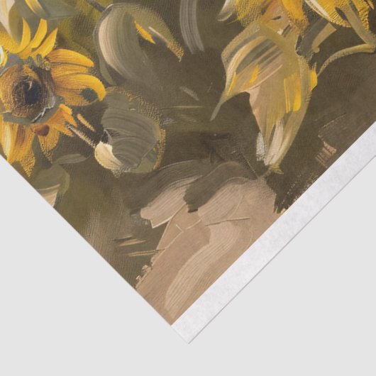 Papier Mousseline Tournesol Impressionniste Peinture Découpage (Détail)