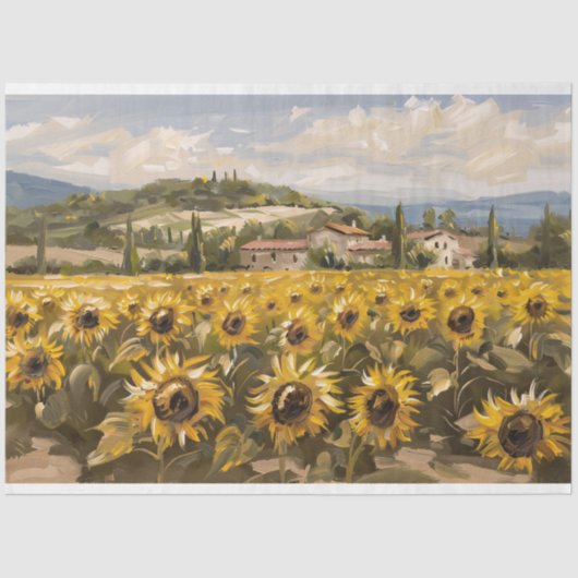Papier Mousseline Tournesol Impressionniste Peinture Découpage (Recto)