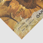 Papier Mousseline Tournesol Jaune Belle campagne Ephémère Script (Détail)