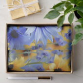 Papier Mousseline Tournesol Jaune Et Fleurs sauvages (Cadeau)