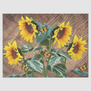 Papier Mousseline Tournesol Papillons Rustic Barque