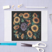 Papier Mousseline Tournesol pourpre, Dramatique Découpage Florale (Artisanat)