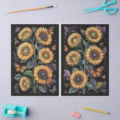 Papier Mousseline Tournesol pourpre, monarques et abeilles Dusty Déc (Artisanat)