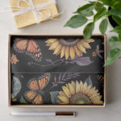 Papier Mousseline Tournesol pourpre, monarques et abeilles Dusty Déc (Cadeau)