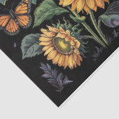 Papier Mousseline Tournesol pourpre, monarques et abeilles Dusty Déc (Détail)