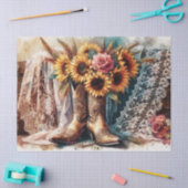 Papier Mousseline Tournesol Rustique, Dentelle de bottes de cowboy 2 (Artisanat)