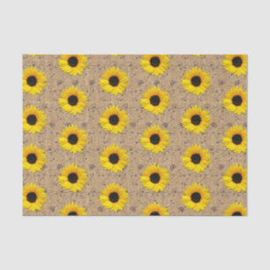 Papier Mousseline Tournesol simulé de jaune de dentelle de toile de