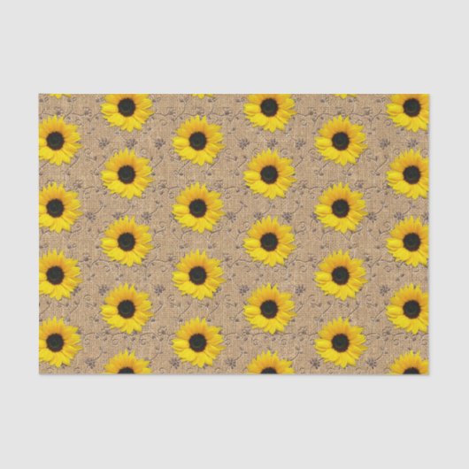 Papier Mousseline Tournesol simulé de jaune de dentelle de toile de (Recto)