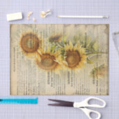 Papier Mousseline Tournesol vintage IV (Artisanat)