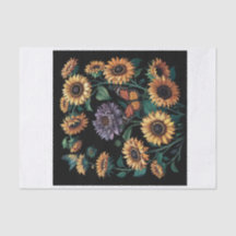 Tournesol Violet Poussiéreux, Découpage Floral Dra