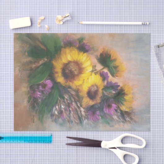 Papier Mousseline Tournesols (Artisanat)
