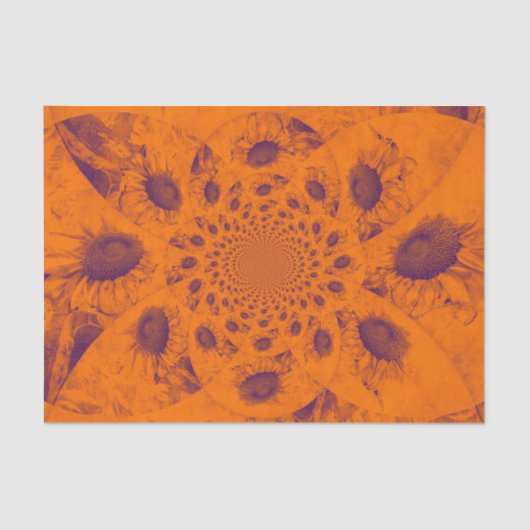 Papier Mousseline Tournesols Abstrait Orange Colonnes d'automne Déco (Recto)