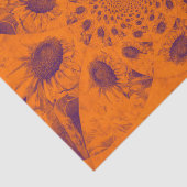 Papier Mousseline Tournesols Abstrait Orange Colonnes d'automne Déco (Détail)