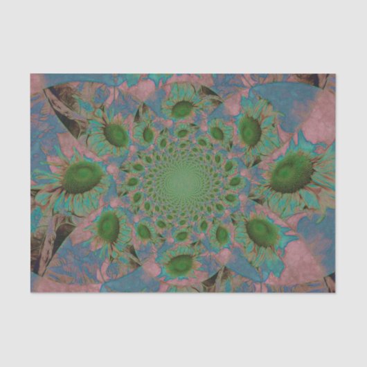 Papier Mousseline Tournesols Bleu rose bleu Abstrait Décoration Art (Recto)