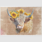 Papier Mousseline Tournesols de vache Highland 5 papier de découpage (Recto)