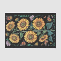 Tournesols Élevés et Papillons Monarques de Couleu
