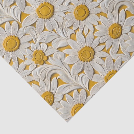 Papier Mousseline Tournesols en cuir gravé (Détail)
