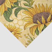 Papier Mousseline Tournesols et Abeilles  (Détail)