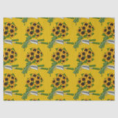 Papier Mousseline Tournesols et outils-jardins- (Recto)