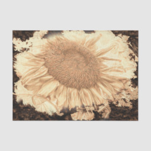 Papier Mousseline Tournesols Géants Vintage Peinture Vignette Rustiq