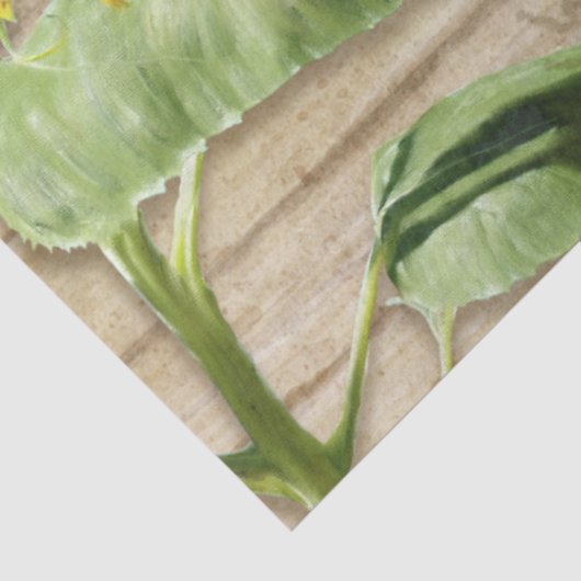 Papier Mousseline Tournesols rustiques avec Bees Dentelles en bois C (Détail)