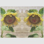 Papier Mousseline Tournesols rustiques avec Bees Dentelles en bois C (Recto)
