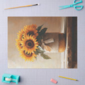 Papier Mousseline Tournesols rustiques Burlap Mason Jar Découpage (Artisanat)