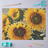 Papier Mousseline Tournesols Rustiques Sur Barton Imprimer (Artisanat)