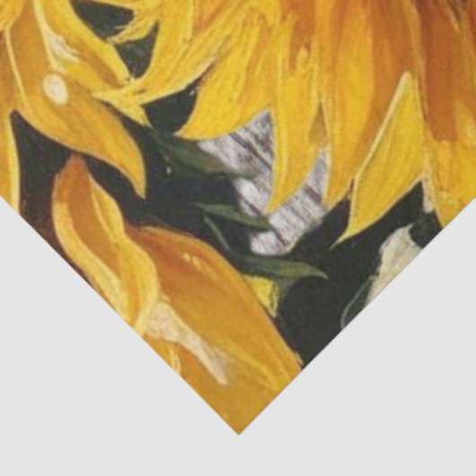 Papier Mousseline Tournesols Rustiques Sur Barton Imprimer (Détail)