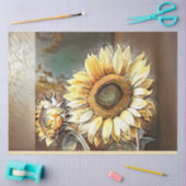 Papier Mousseline Tournesols Sur Fenêtre Collection D'Art Moderne (Artisanat)