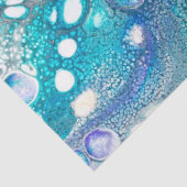 Papier Mousseline Tourquoise Abstraite et spirale de peinture bleue (Détail)