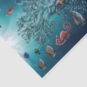 Papier Mousseline Tours de corail, Paradis tropical, Rêves sous-mari (Détail)