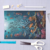 Papier Mousseline Tours de corail, Paradis tropical, Rêves sous-mari (Artisanat)