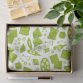 Papier Mousseline Tous Les Symboles Pour Pâques En Vert (Cadeau)