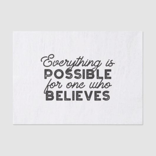 Papier Mousseline Tout est possible pour celui qui croit (Recto)