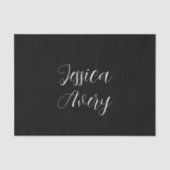 Papier Mousseline Tout nom | Élégant script blanc modifiable sur noi (Recto)